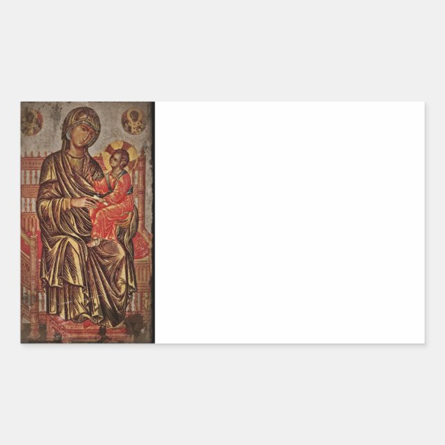 Madonna and Child Icon Rectangular Sticker (Front)