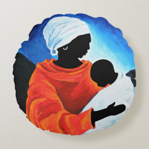 Madonna and child - Lullabye 2008 Round Cushion