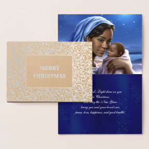 Madonna and Child Luxury Real Foil Christmas Cards