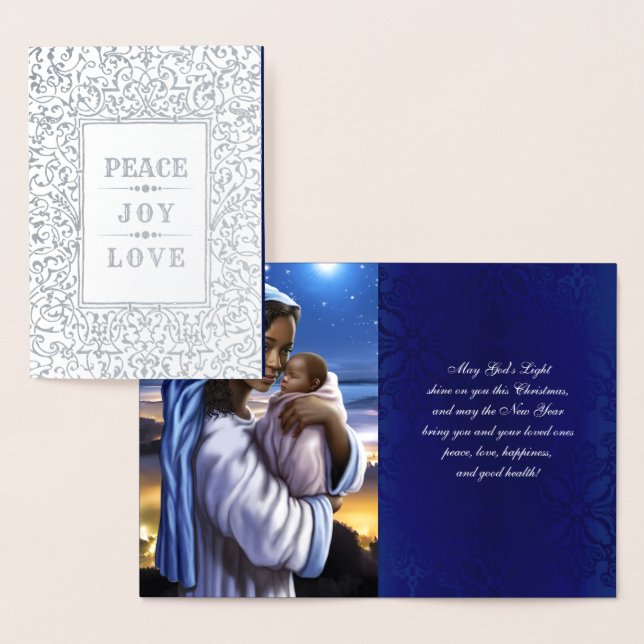 Madonna and Child Luxury Real Foil Christmas Cards (Display)