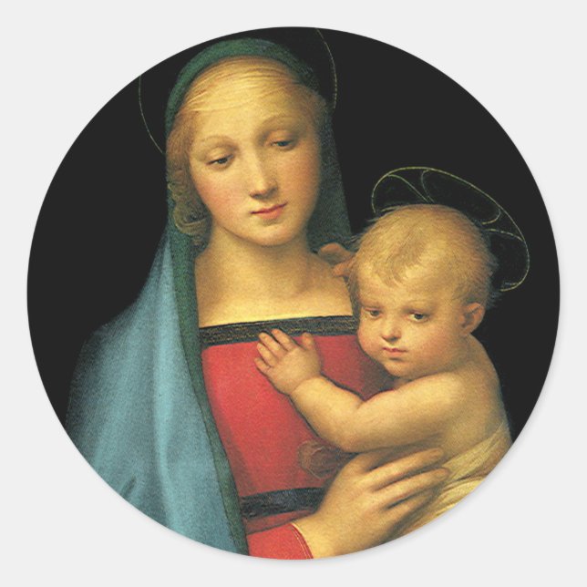 Madonna And Child, Madonna del Granduca by Raphael Classic Round Sticker (Front)