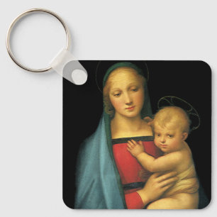 Madonna And Child, Madonna del Granduca by Raphael Key Ring