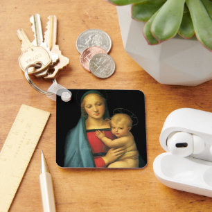 Madonna And Child, Madonna del Granduca by Raphael Key Ring