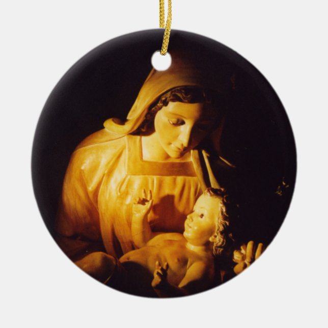 Madonna and Child: Madrid Ceramic Ornament (Front)