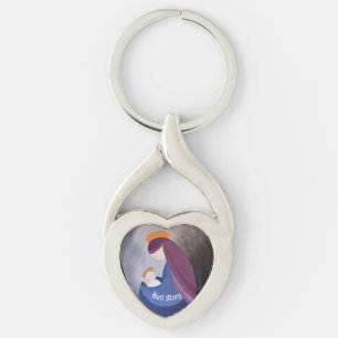 Madonna and Child metal Key Ring