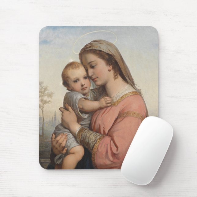 Madonna And Child Mouse Pad (With Mouse)