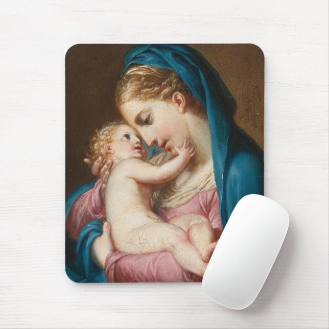 Madonna And Child Mouse Pad (With Mouse)