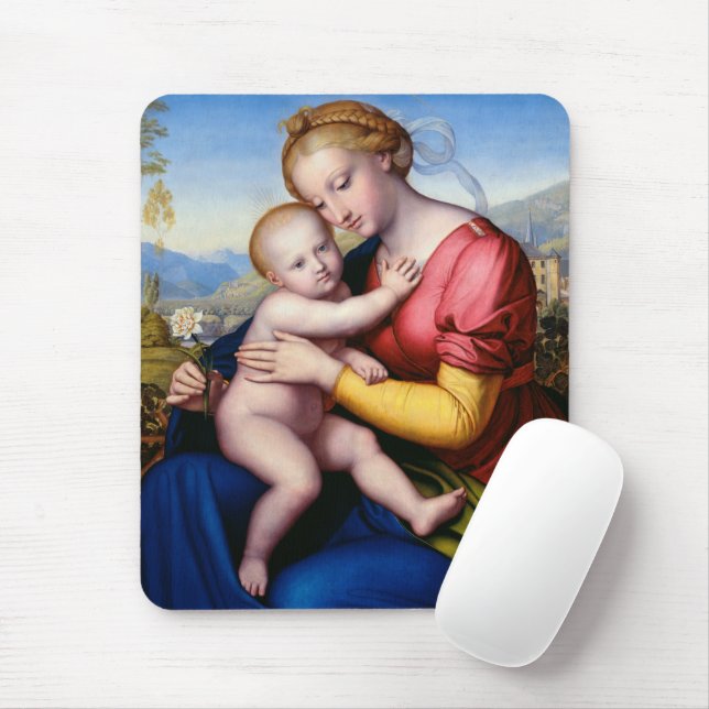 Madonna And Child Mouse Pad (With Mouse)