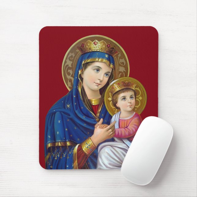 Madonna And Child Mouse Pad (With Mouse)