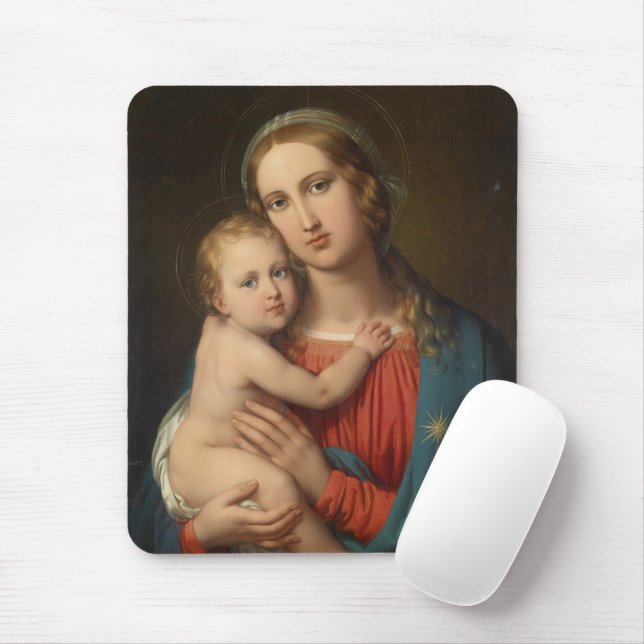 Madonna And Child Mouse Pad (With Mouse)