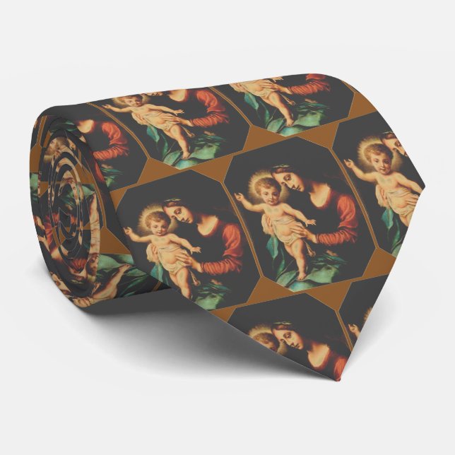 Madonna And Child Neck Tie (Rolled)