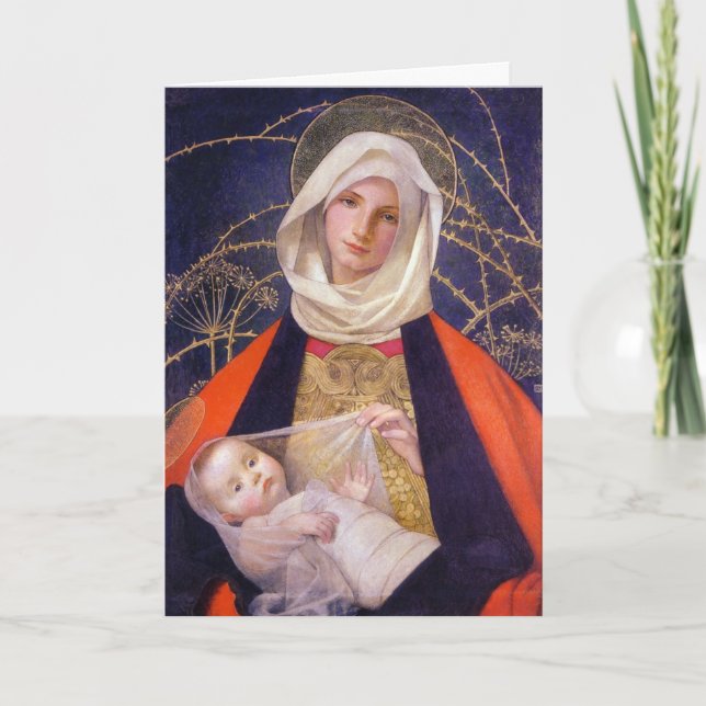 madonna and Child of the Thorns Holiday Card (Front)