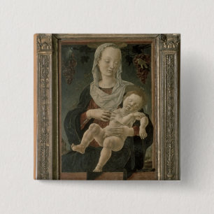 Madonna and Child (oil on panel) 15 Cm Square Badge