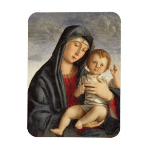 Madonna and Child (oil on panel) 2 Magnet