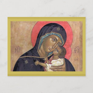 Madonna and Child Orthodox Image   Postcard