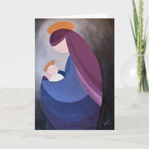 Madonna and Child painting Folded Christmas Card