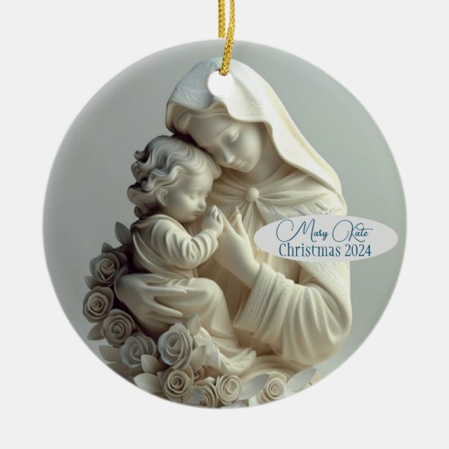 Madonna and Child Personalised Ornament (Front)