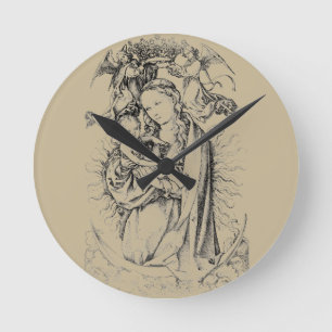 Madonna and child round clock