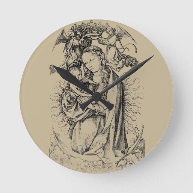 Madonna and child round clock (Front)