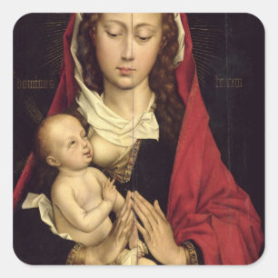 Madonna and Child Square Sticker