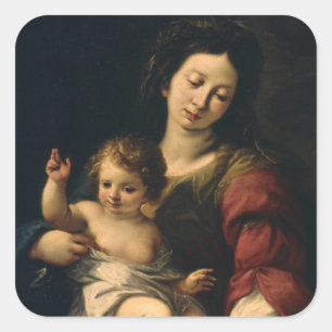 Madonna and Child Square Sticker