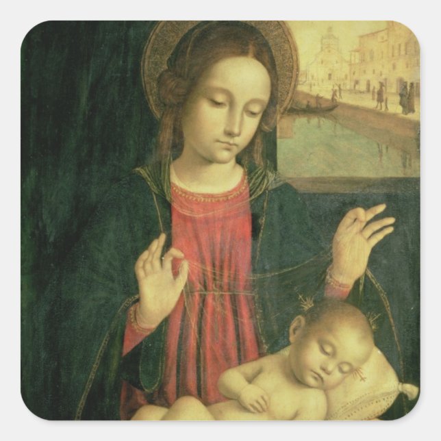 Madonna and Child Square Sticker (Front)