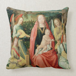 Madonna and Child surrounded by Angels Cushion