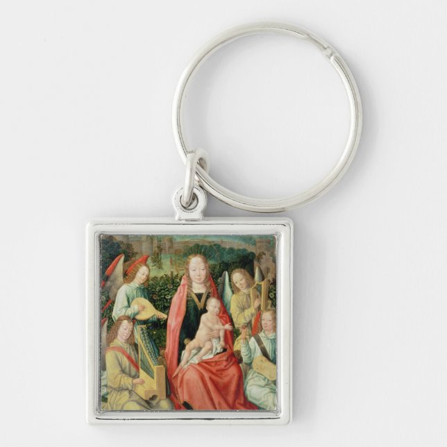 Madonna and Child surrounded by Angels Key Ring (Front)