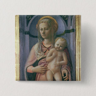 Madonna and Child (tempera on panel) 15 Cm Square Badge