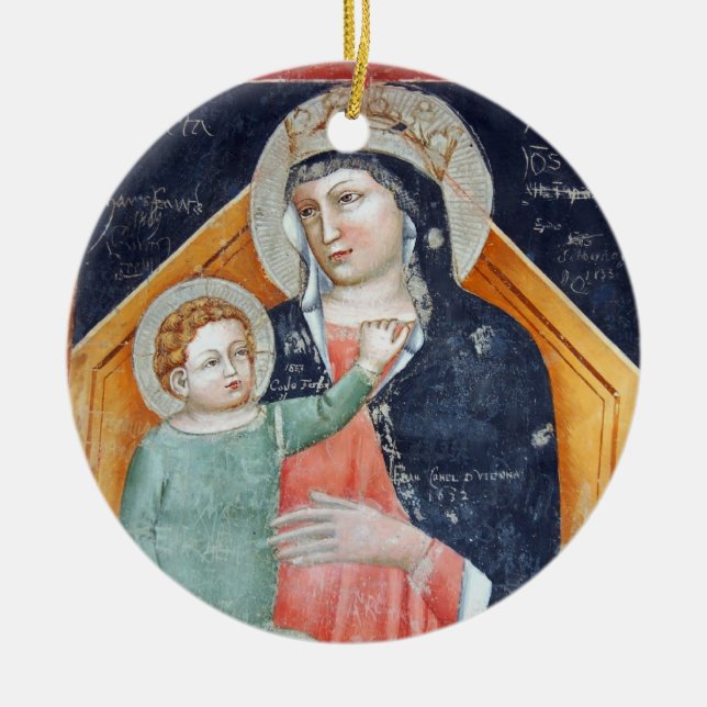 Madonna and Child: Verona Ceramic Tree Decoration (Front)