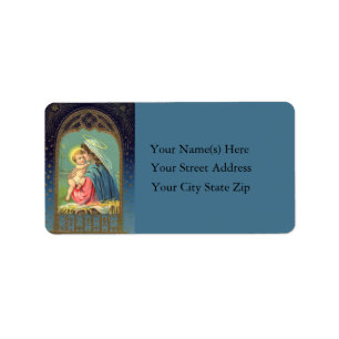 Madonna and Child Vintage Address Label