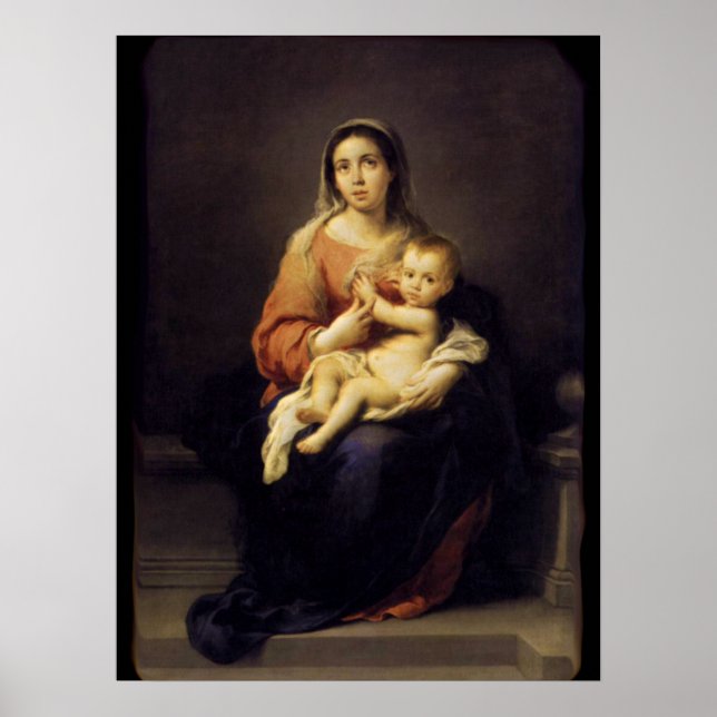 Madonna and Child - Virgin Mary - Murillo Poster (Front)