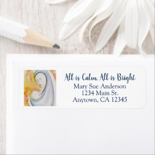 Madonna and Child Watercolor Holiday Address Return Address Label