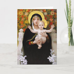 Madonna and Child + White Lilies Holiday Card
