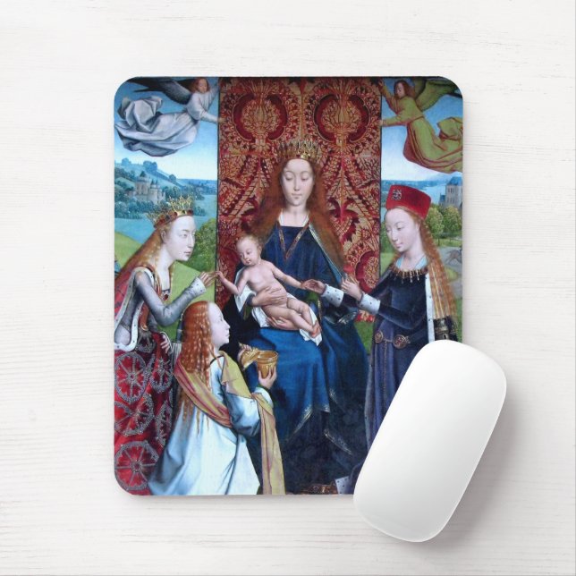 Madonna and Child with 3 Saints (detail; M 070) Mouse Pad (With Mouse)