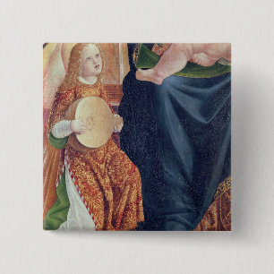 Madonna and Child with Angel Musicians 15 Cm Square Badge