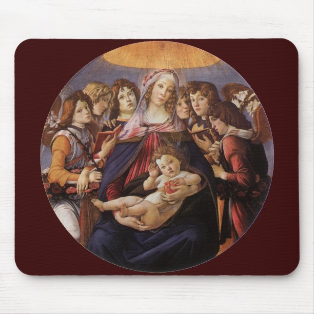 Madonna and Child with Angels by Sandro Botticelli Mouse Pad (Front)