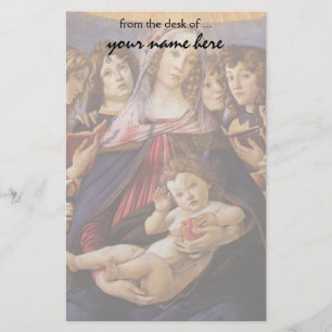 Madonna and Child with Angels by Sandro Botticelli Stationery