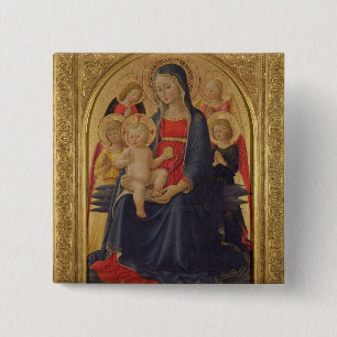 Madonna and Child with Angels, c.1467 (oil on pane 15 Cm Square Badge