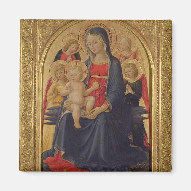 Madonna and Child with Angels, c.1467 (oil on pane Magnet (Front)