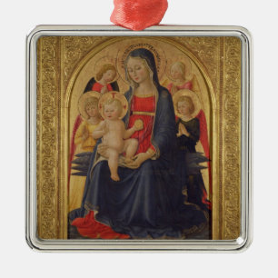 Madonna and Child with Angels, c.1467 (oil on pane Metal Ornament