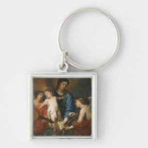 Madonna and Child with angels Key Ring