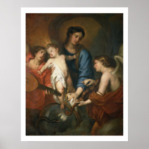 Madonna and Child with angels Poster