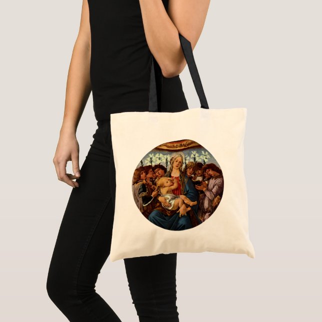 Madonna and Child with Eight Angels by Botticelli Tote Bag (Front (Product))