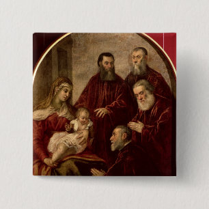 Madonna and child with four Statesmen 15 Cm Square Badge
