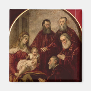 Madonna and child with four Statesmen Magnet