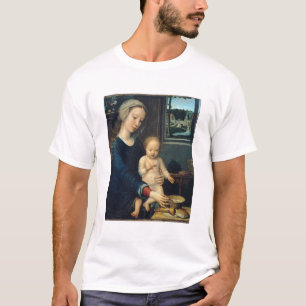 Madonna and Child With Milk Soup - Gerard David - T-Shirt