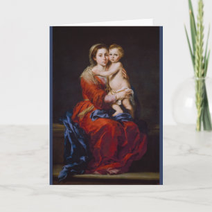 Madonna and Child with Rosary ... Christmas Card