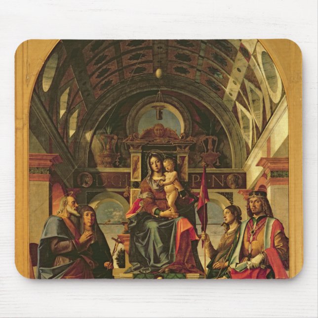 Madonna and Child with Saints, 1499 Mouse Pad (Front)