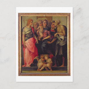 Madonna and Child with Saints, c.1518 (oil on pane Postcard